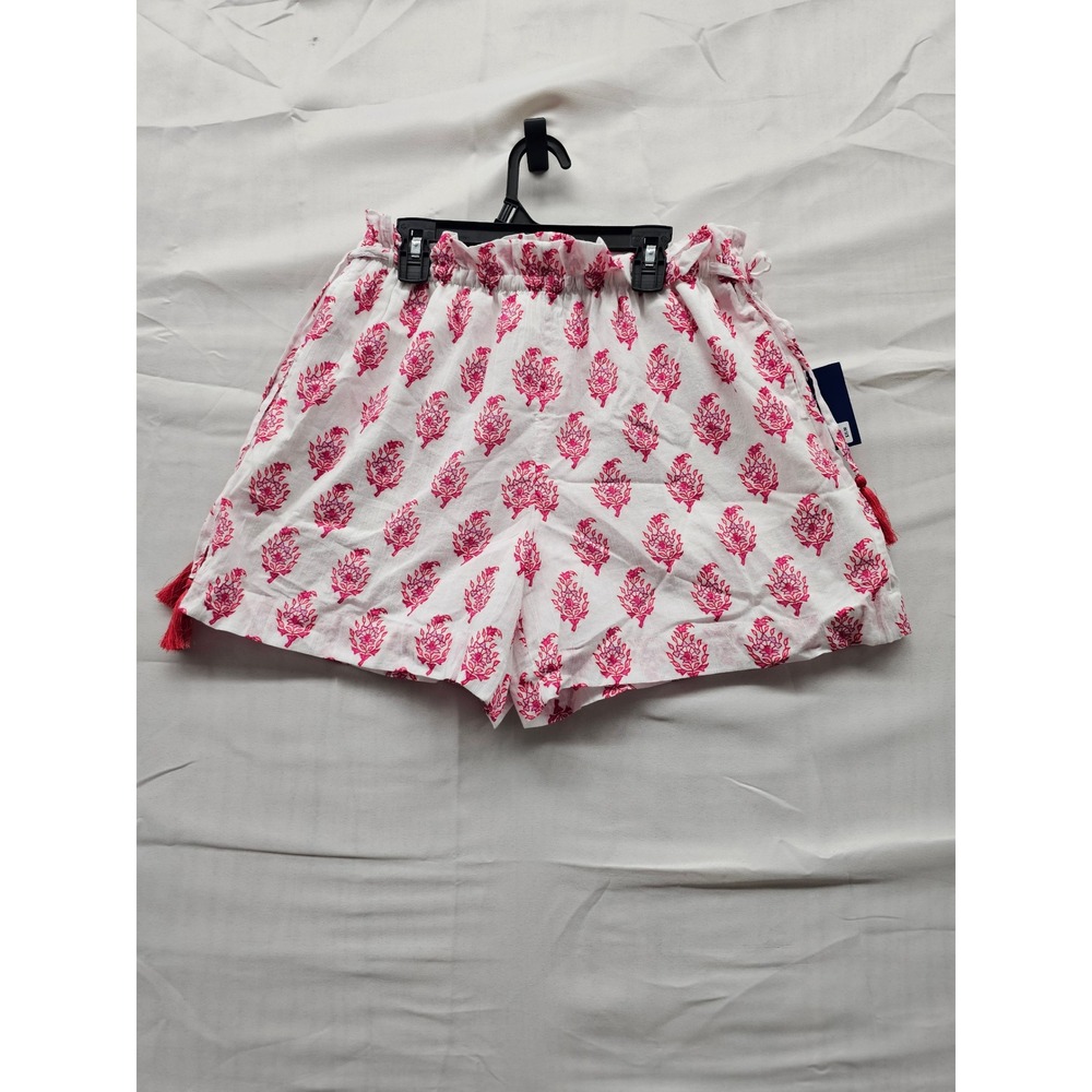Roller Rabbit for Target Pink Floral Block Print Paperbag Shorts Tassel Small
